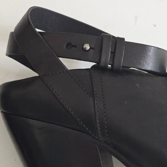 Rag & Bone "Kenny" Ankle Wrap Black Leather Shootie Heeled Mule Bootie Slides - Picture 8 of 9